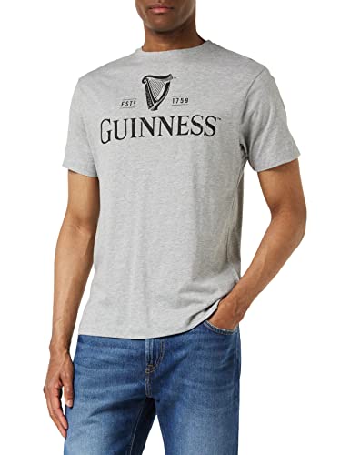Guinness Męski T-shirt z logo Mono, Sports Grey, XXL