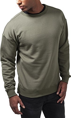 Urban Classics Męska bluza dresowa z okrągłym dekoltem, sweter z szerokimi ściągaczami dla mężczyzn w wielu kolorach, rozmiary XS-5XL, zielony (Olive 176), XS