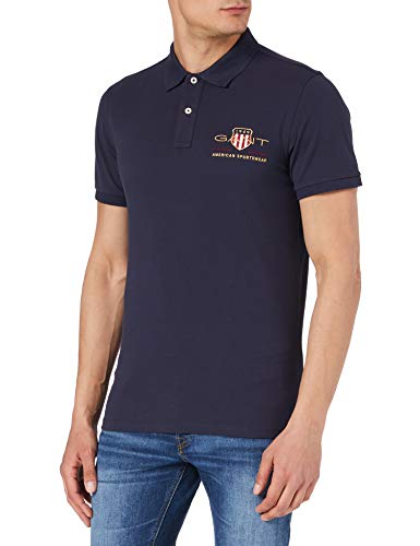 GANT męska koszulka polo, niebieski (Evening Blue), M
