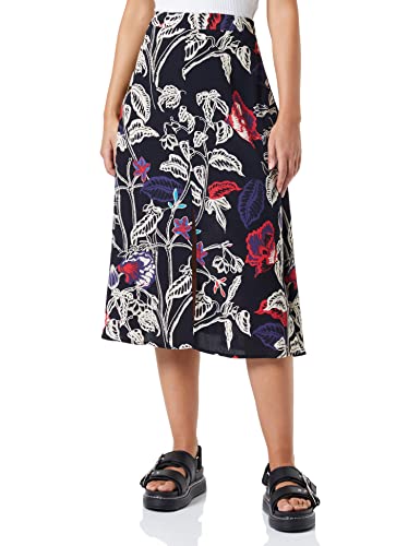 Mavi Damska spódnica z nadrukiem, Black Retro Flower Print, M