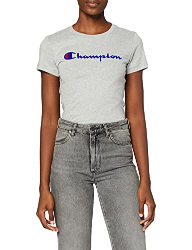 Champion Damska koszulka z klasycznym logo, jasnoszary, S