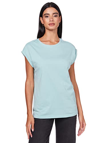 Urban Classics Damska koszulka z przedłużonymi ramionami Basic Capsleeves Koszulka z krótkim rękawem z okrągłym dekoltem, Bluemint, XL