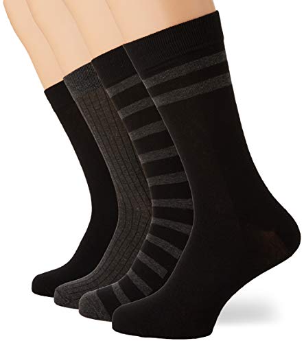 Dim Chaussettes Femme & Homme Skarpety męskie (4 sztuki), wielokolorowy (Noir/Anthracite Mel 8ri), Rozmiar Uniwersalny (Rozmiar producenta:40/45)