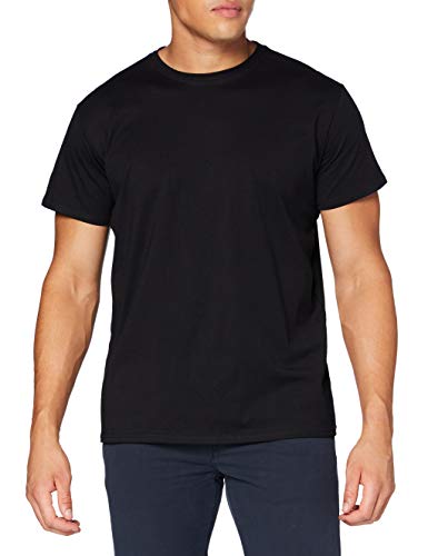 Build Your Brand Męski T-shirt Basic Tee z okrągłym wycięciem pod szyją dla mężczyzn, dostępny w 3 kolorach, rozmiary XS - 5XL, czarny, M
