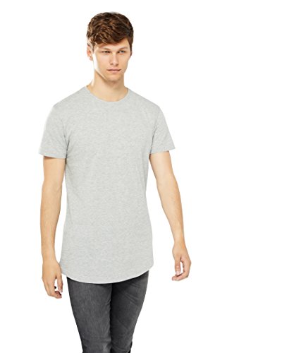 Urban Classics Męski T-shirt Shaped Long Tee jednokolorowy, długi krój koszulka męska w wielu kolorach, rozmiary XS-5XL, szary, M