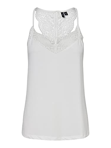 Vero Moda Kobiety Vmana S/L Lace Top Noos Koszulka, Biały (Snow White), XL