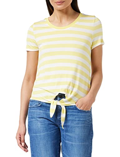 ONLY Onlarli S/S Knot Top JRS Noos T-shirt damski, Lemon Drop - Cloud Dancer, M