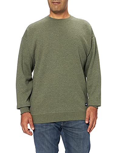 Urban Classics Męska bluza Basic Melange Crew, sweter o wyglądzie melanżu, dla mężczyzn, w 2 kolorach, rozmiary S - XXL, Darkgreen melanż, S