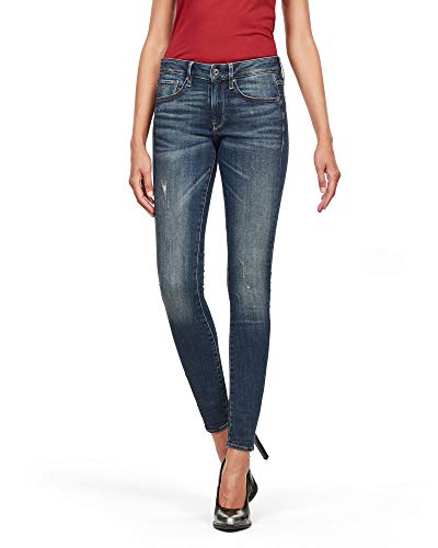 G-STAR RAW Dżinsy damskie 3301 Mid Waist Skinny, Niebieski (Vintage Cool Aqua Destroyed D05889-c296-c278), 27W / 36L