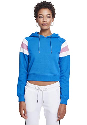 Urban Classics Damska bluza z kapturem w paski, wielokolorowy (Brightblue/White/Cool Pink 01559), XL