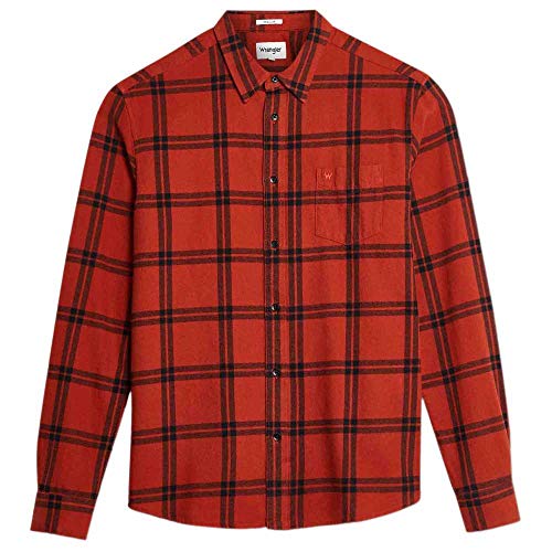 Wrangler Męska koszula rekreacyjna, Brązowy (Picante Brown X9h), M