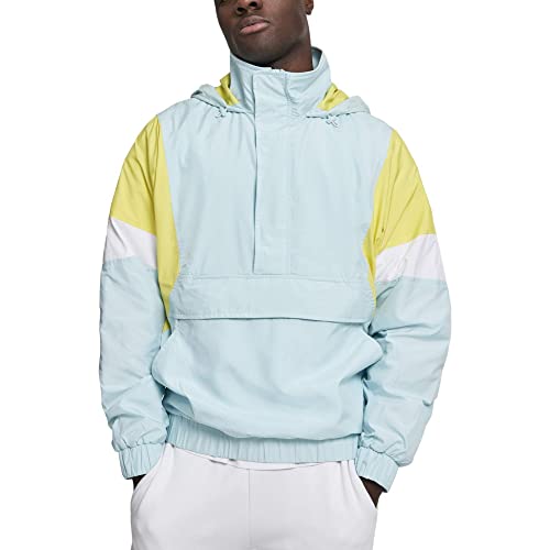Urban Classics Kurtka męska Windbreaker Light 3-ton Pull Over Jacket, niebieski (Lightblue/Brightyellow/White 01714), S