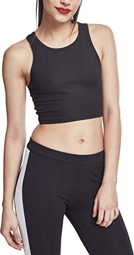 Urban Classics Damska koszulka z długim rękawem Rib Cropped TB2215, czarny, M