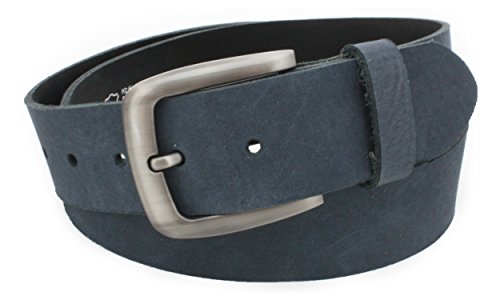 Vascavi Pasek skórzany z prawdziwej skóry, Made in Germany, szerokość 4 cm i grubość ok. 0,33 cm, pasek, pasek dżinsowy, niebieski, 95 cm, Lącznie Długość 105 cm