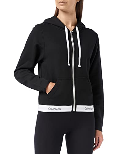 Calvin Klein Top Hoodie Full Zip Bluza z kapturem Kobiety, Czarny, XS