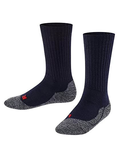 FALKE Uniseks - dzieci Skarpety Active Warm K SO Wełna Merynosa grube oddychające 1 Para, Niebieski (Marine 6120), 23-26 (2-3 lata)