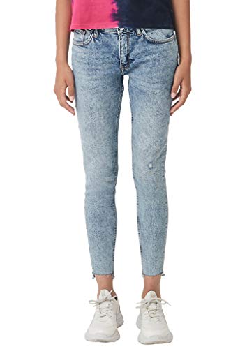 Q/S designed by - s.Oliver Jeansy damskie o kroju slim, niebieski (Blue Denim Havy Stoned 55z6), 40 PL