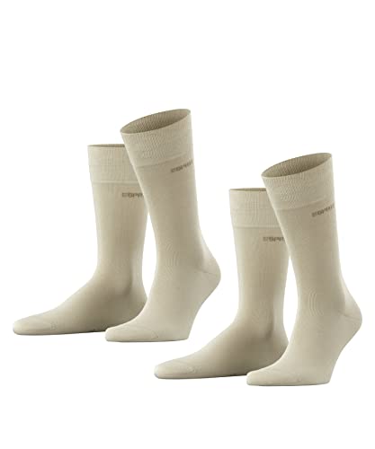 ESPRIT Mężczyźni Skarpety Basic Uni 2-Pack M SO Bawełna jednokolorowe 2 Pak, Beżowy (Cream 4011), 47-50