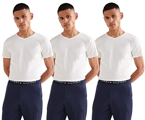 Tommy Hilfiger Premium Essentials Męski T-shirt, Biały, XXL / 3 sztuki