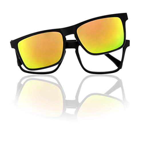 Foreyever Unisex Kids Clip On okulary przeciwsłoneczne dla dzieci, Nero, 42