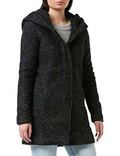 Only Damski Onlsedona Boucle Wool Otw Noos Płaszcz, Czarny, XS