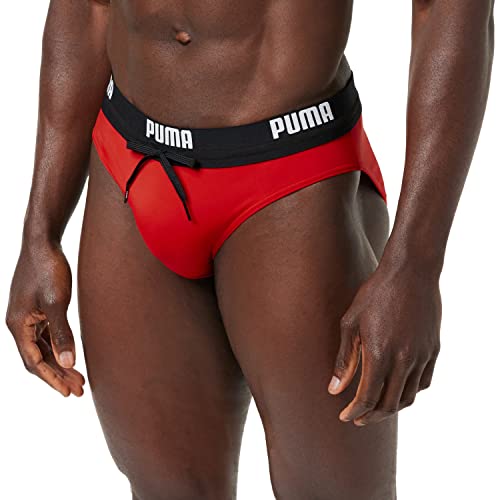 PUMA Męskie majtki kąpielowe z logo Puma, czerwone, XXL, czarny
