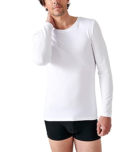 Damart Męska koszulka Manches Longues tematyczny top, Biały (Blanc 38767-01010-), S