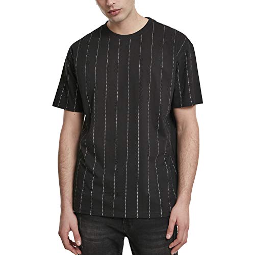 Urban Classics Koszulka męska Oversized Pinstripe Tee T-Shirt, czarny, M