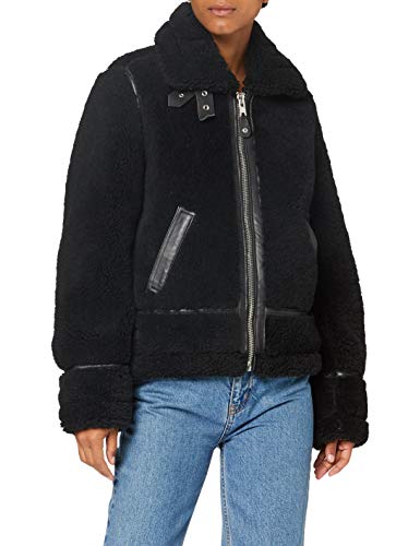 Schott NYC Damska kurtka skórzana, czarny, S