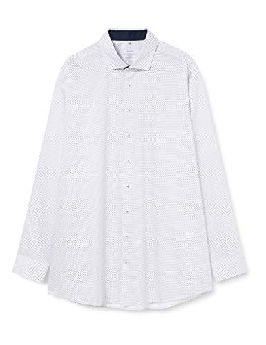 Seidensticker Męska koszula biznesowa – niewymagająca prasowania koszula o prostym kroju – Regular Fit – długi rękaw – kołnierz typu kent – kieszeń na piersi – 100% bawełna, granatowy, 38