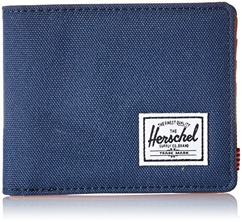 Herschel Rfidhank Rfidhank Rfidrfid Hankال اللللhank RFID podwójnie składany portfel, Granatowa/brązowa skóra syntetyczna, Rozmiar uniwersalny
