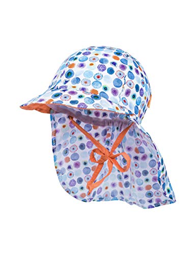 maximo Czapka ochronna na kark dla dziewczynki, wielobarwny (ciemnoniebieski-fioletowy-kwiaty 38), 49 cm