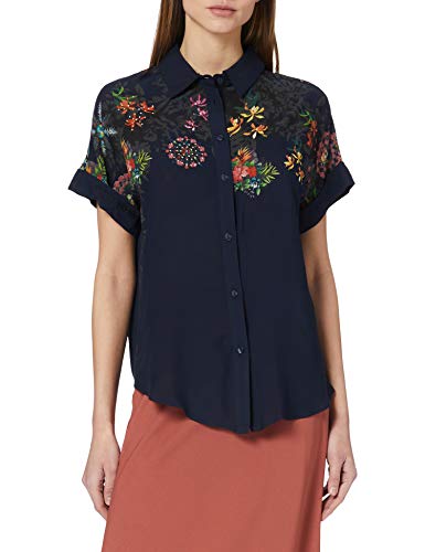 Desigual Koszulka damska Cam_Luna, niebieski, XS