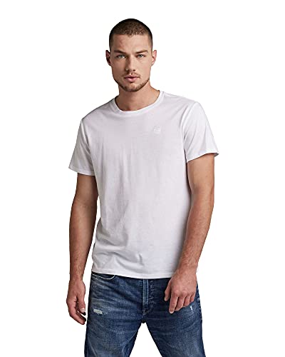 G-STAR RAW Męski t-shirt Base Htr R T S/S, 2-pak, biały (White Solid 2020), XXS