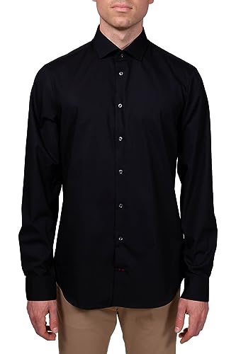Tommy Hilfiger Męska koszula biznesowa Core Stretch Poplin Slim Shirt, czarny (czarny), 40