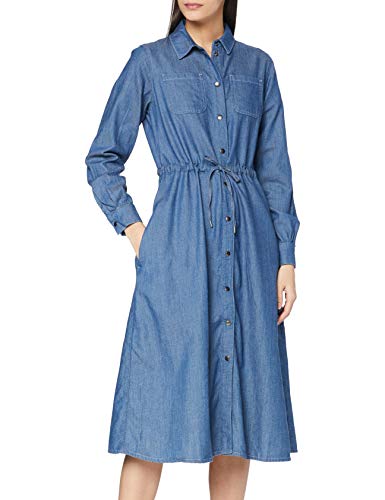 People Tree Damska lekka sukienka dżinsowa Annie na co dzień, NIEBIESKI, 34 PL