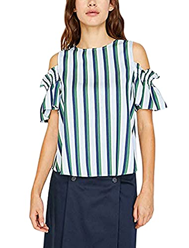 Koton Damska koszulka z wzorem w paski t-shirt, niebieski (Blue 01j), 38 PL