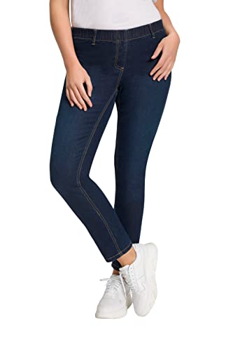 Ulla Popken Duże rozmiary damskie Slim Skinny Jeans ze szlufkami na pasek 69805594, niebieski (Fashion Denim 94), 32 PL