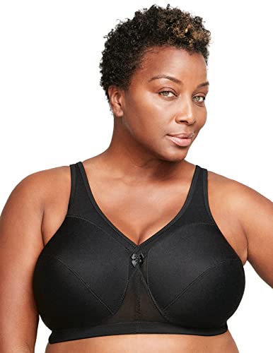 Glamorise Damski biustonosz sportowy MagicLift Active Support Bra bez fiszbin #1005, Czarny, 110F