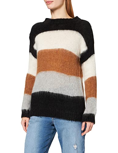 SPARKZ COPENHAGEN Damski sweter w paski Ramon, Czarny (czarny 099), M