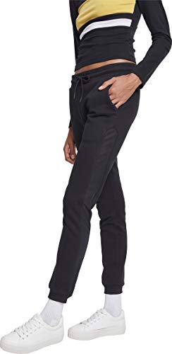 Urban Classics Damskie spodnie dresowe Tech Mesh Side Stripe, czarny (Black 00007), 28W