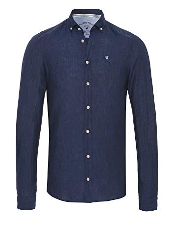 Pure Męska koszula z długim rękawem 3801-550, krój slim fit, jednokolorowa jasnoniebieska, S