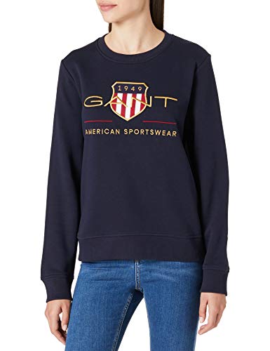 GANT Damska bluza Archive Shield C-Neck Sweat, niebieski (Evening Blue), XS
