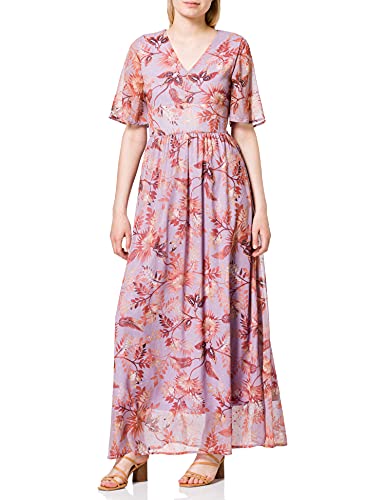 Vero Moda Damska sukienka Vmnabila Ss z długimi kwiatami Eid, Wielokolorowa (Viola Aop: Kwiaty), S