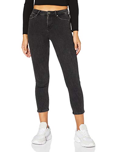 PIECES Jeansy damskie o kroju slim fit Mid Rise, czarny denim, M