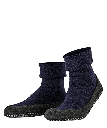 FALKE Mężczyźni Kapcie Cosyshoe M HP Wełna Merynosa z wypustkami na podeszwie 1 Para, Niebieski (Dark Blue 6680), 39-40