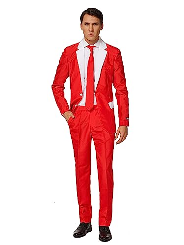 Suitmeister Harry Potter kostium garnituru | Gryffindor męski slim fit, w zestawie dopasowana marynarka, spodnie i krawat, Strój Świętego Mikołaja, S