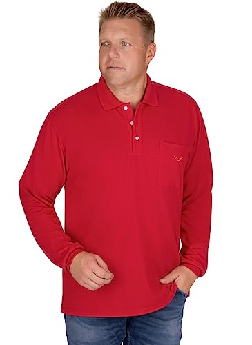 Trigema Męska koszulka polo z długim rękawem, czerwony (kirsch 036), XL