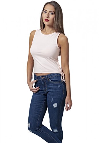 Urban Classics Damski podkoszulek sznurowany, krótki top, Różowy (różowy 185), S