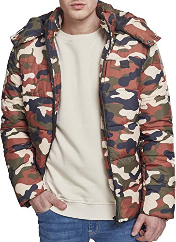 Urban Classics Męska kurtka z kapturem Camo Puffer, wielokolorowy (Rustica 01456), XXL